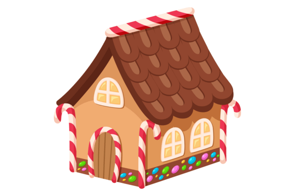 Chocolate House. Christmas Gingerbread S Illustrations