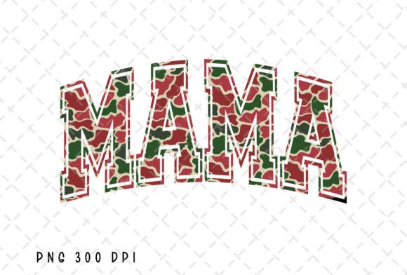 Christmas Camo Mama Hunting Mom Western Illustrations