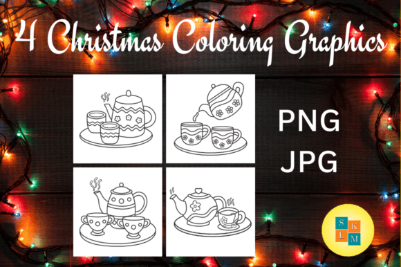 Christmas Coloring Graphics for Illustrations