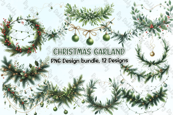 Christmas Garland Clipart PNG for Modern Illustrations