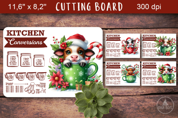 Christmas Kitchen Cutting Board Designs for Modern Illustrations