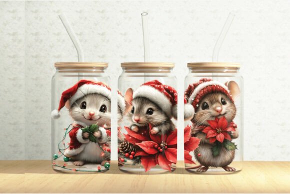 Christmas Mice 16oz Glass Can Wrap Review & Illustrations