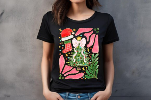 Christmas Tree Watercolor Hand Drawn PNG for Illustrations