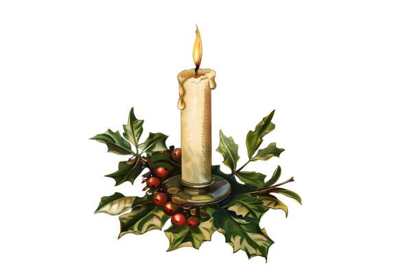 Christmas Wax Candle: Festive Illustrations for Local Branding