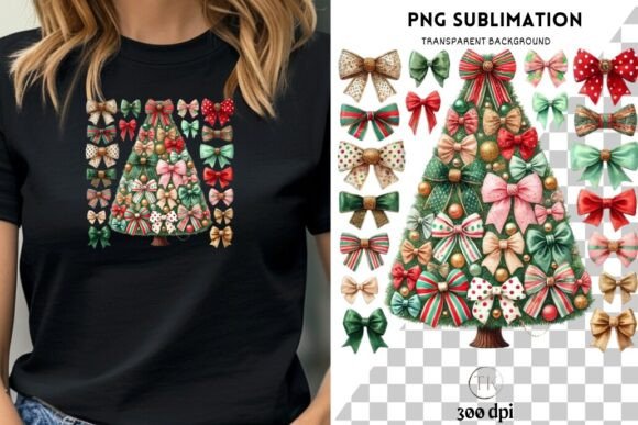 Colorful Coquette Christmas Tree PNG: Premium Illustrations for Modern Publishing