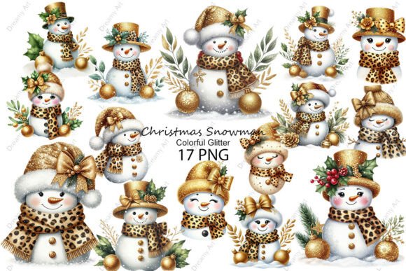 Colorful Glitter Christmas Snowman PNG: A Review for Seasonal Illustrations