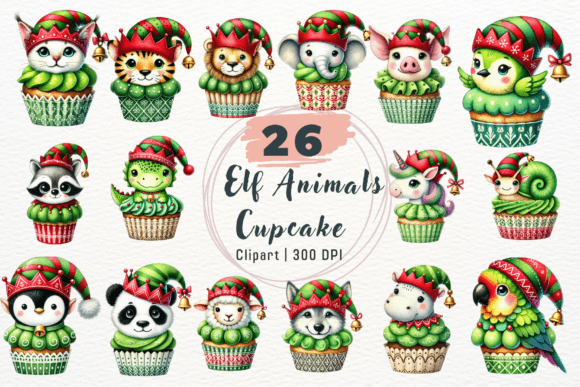 Elf Animals Christmas Cupcake Clipart Embroidery Review