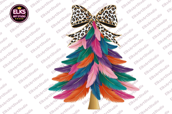 Girly Christmas Tree Sublimation PNG for Illustrations