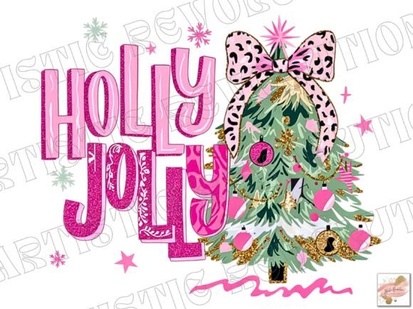 Glitter Holly Jolly Christmas Tree Png Review for Illustrations