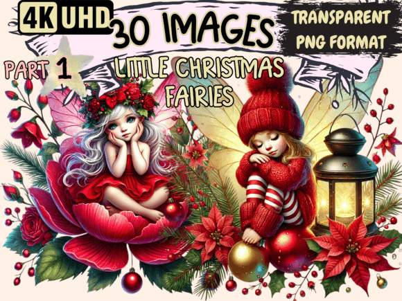 Little Christmas Fairies Clipart P1: A Designer's Review for Holiday Illustrations