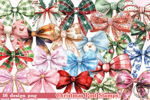 Merry Christmas Coquette Clipart PNG: Festive Illustrations for Crafters
