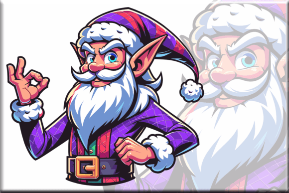 Playful Cartoon Christmas Elf PNG SVG