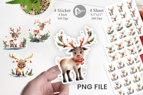 Reindeer Christmas Sticker: A Seller's Review of Seasonal Illustrations