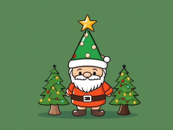 Santa Christmas Tree Vector Art Design Review