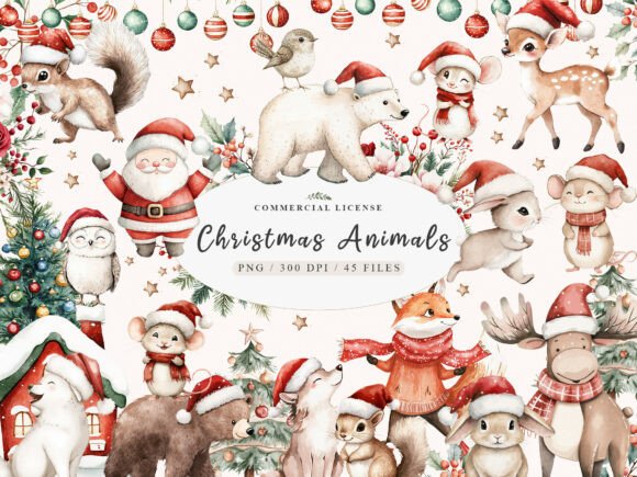 Sweet Christmas Woodland Animals Bundle: A Review of Seasonal Illustrations