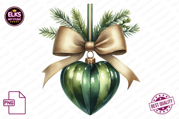 Watercolor Boho Christmas Png Clipart for Illustrations