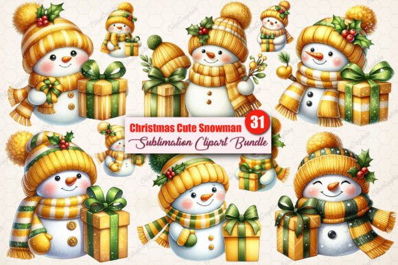 Watercolor Christmas Cute Snowman PNG Review
