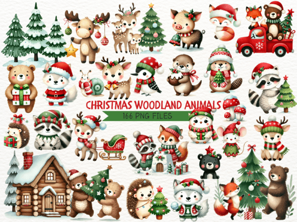Woodland Christmas Watercolor Clipart: A Designer's Stitch Test